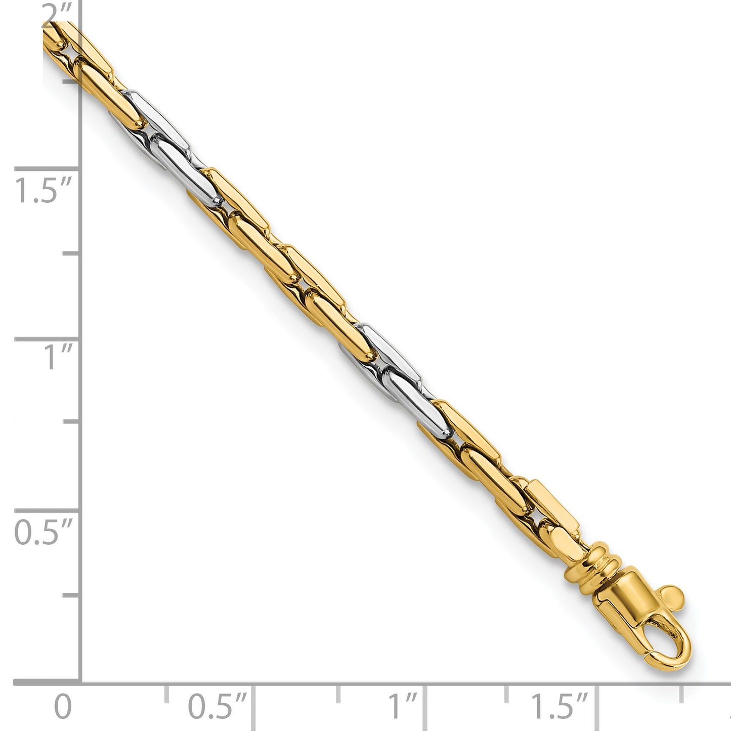 14K Two-Tone Polished 2.5mm Fancy Link 7.5 inch Bracelet
