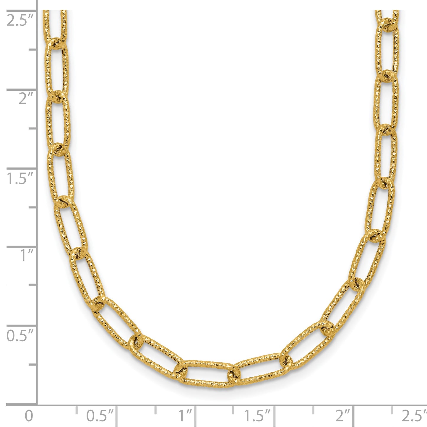 14K Textured 3.75mm Fancy Open Link 18 inch Necklace