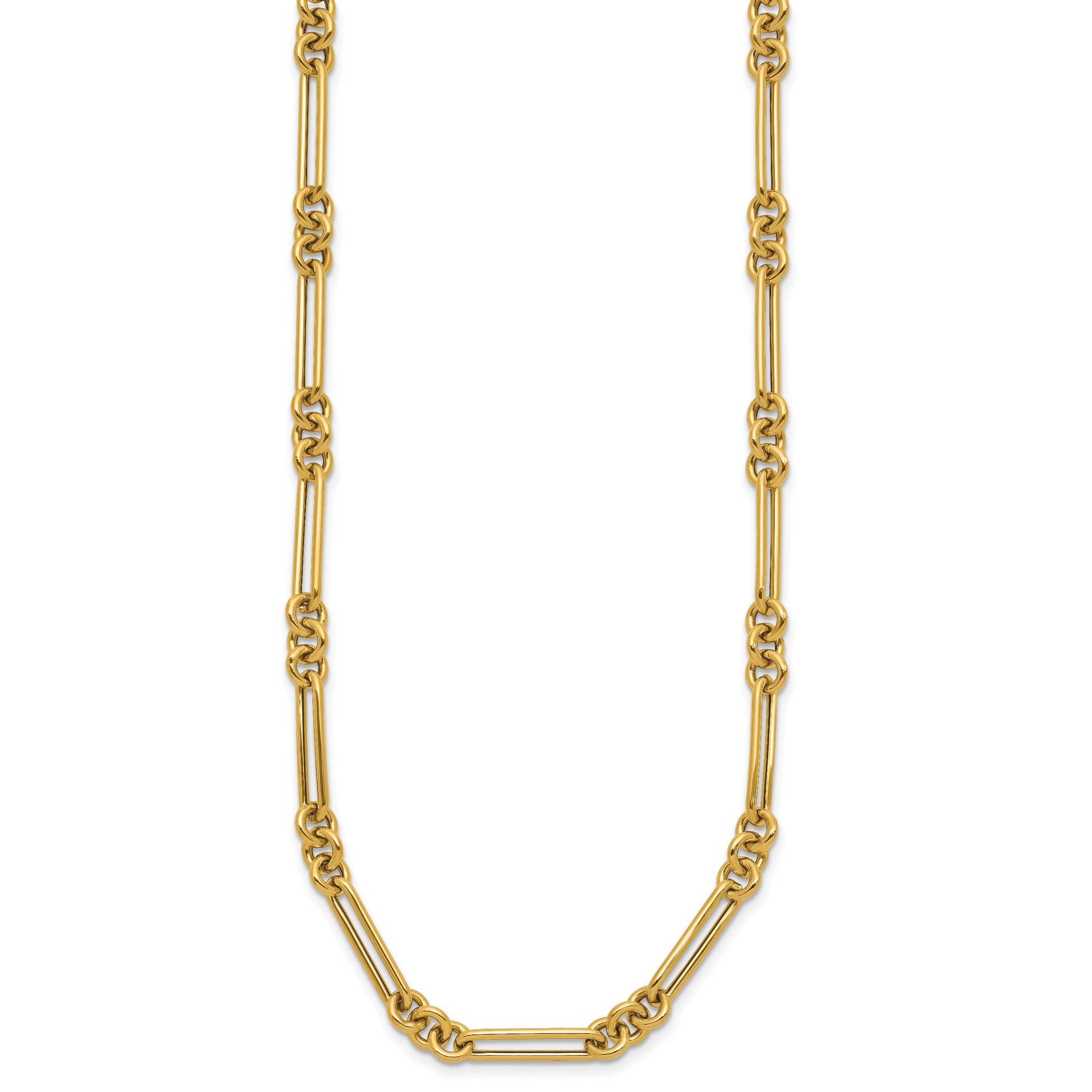14K Polished Fancy Figaro Link 17.5 inch Necklace