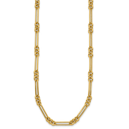 14K Polished Fancy Figaro Link 17.5 inch Necklace