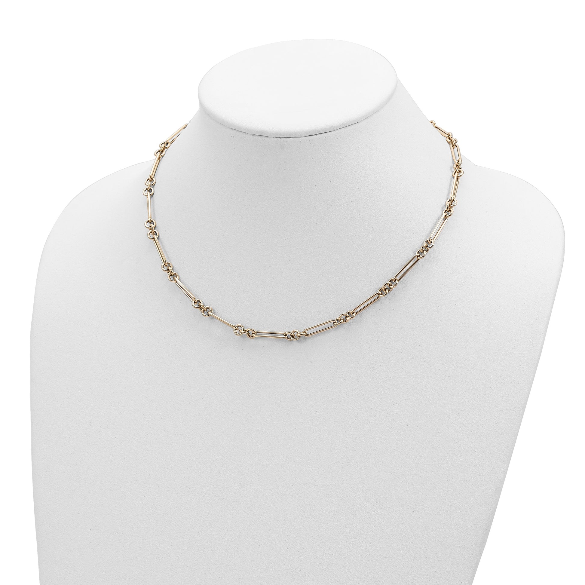 14K Polished Fancy Figaro Link 17.5 inch Necklace
