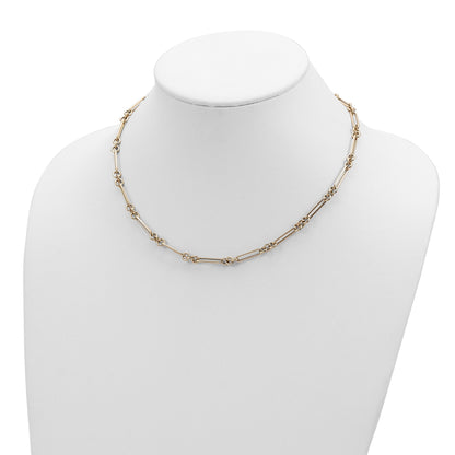 14K Polished Fancy Figaro Link 17.5 inch Necklace