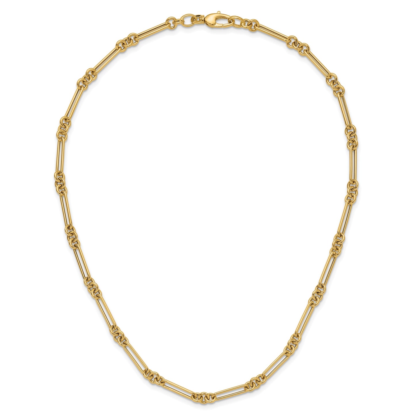 14K Polished Fancy Figaro Link 17.5 inch Necklace
