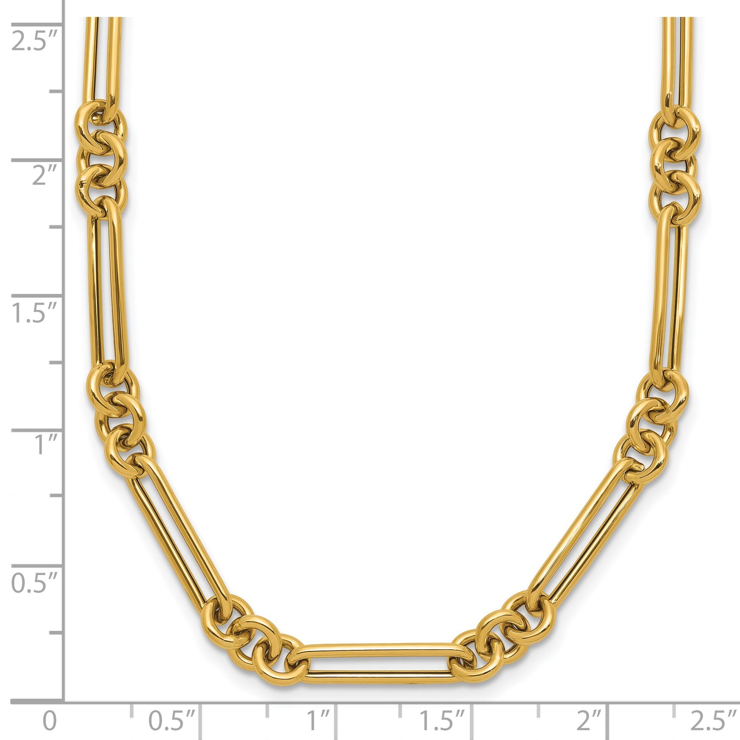 14K Polished Fancy Figaro Link 17.5 inch Necklace