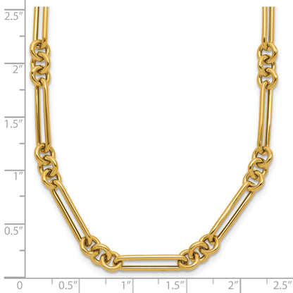 14K Polished Fancy Figaro Link 17.5 inch Necklace