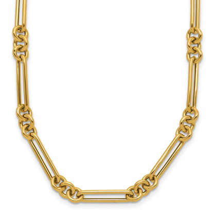 14K Polished Fancy Figaro Link 17.5 inch Necklace