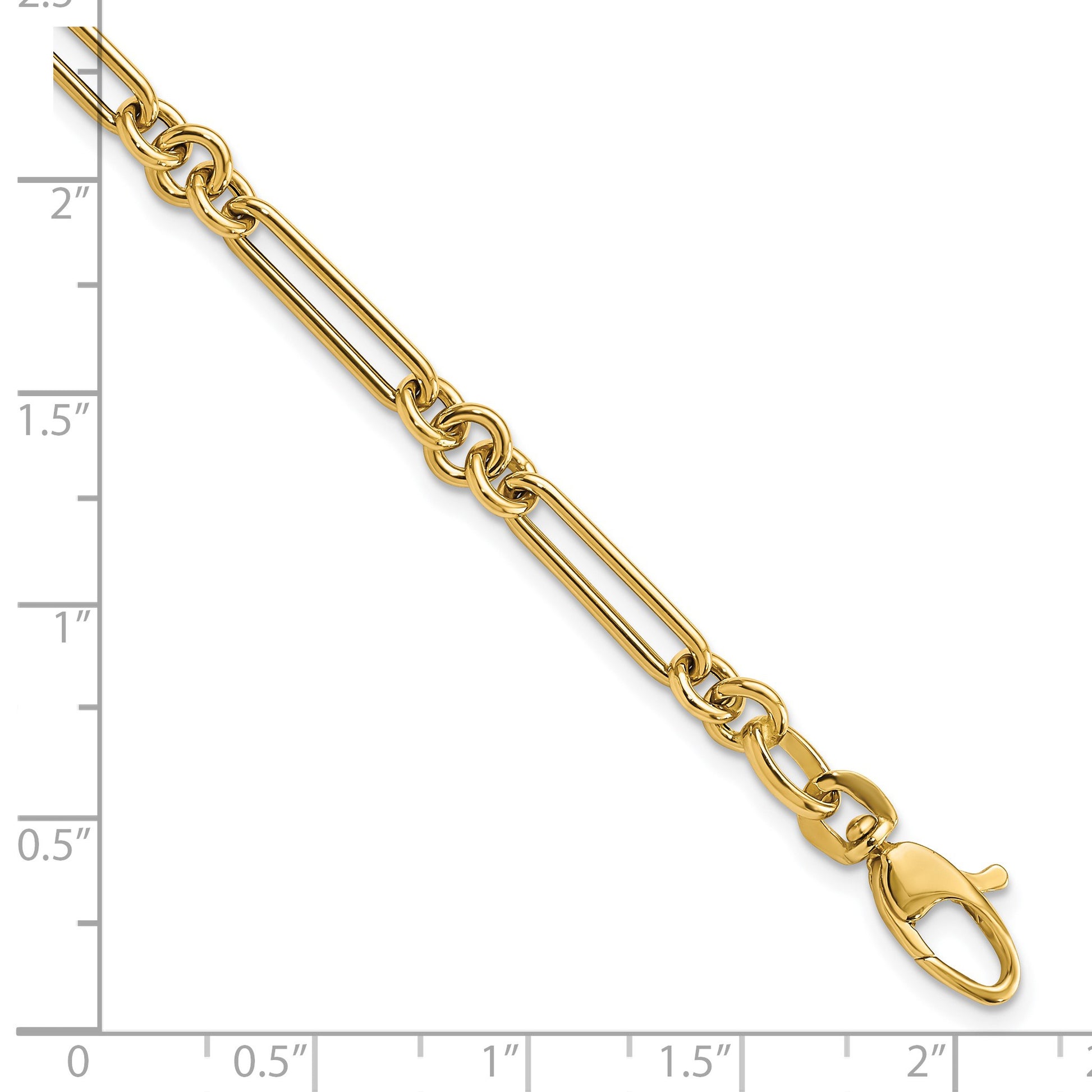 14K Polished Fancy Figaro Link 7.5 inch Bracelet