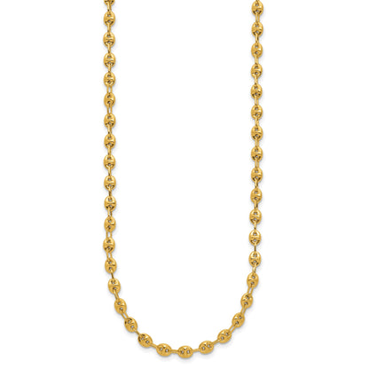 14K Polished 4.5mm Fancy Link 18 inch Necklace