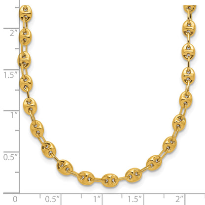 14K Polished 4.5mm Fancy Link 18 inch Necklace