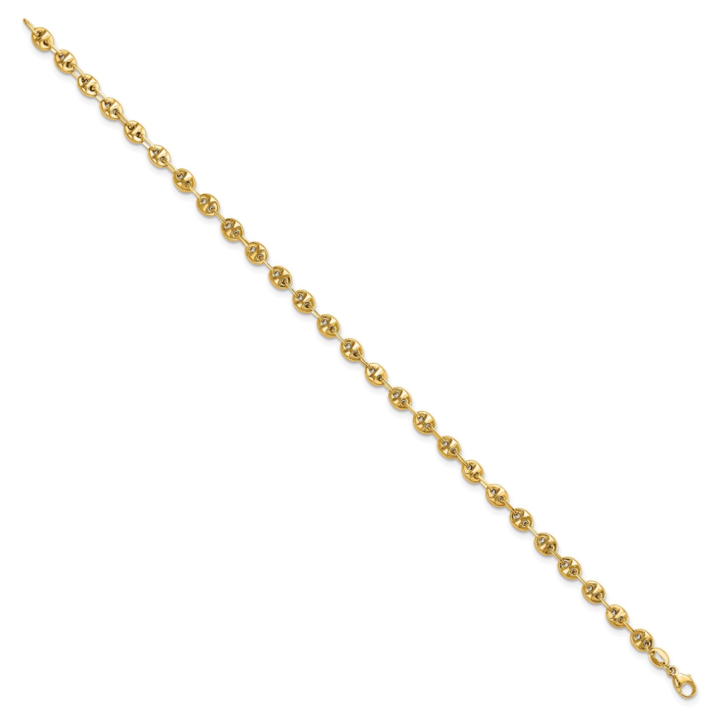 14K Polished 4mm Fancy Link 7.5 inch Bracelet