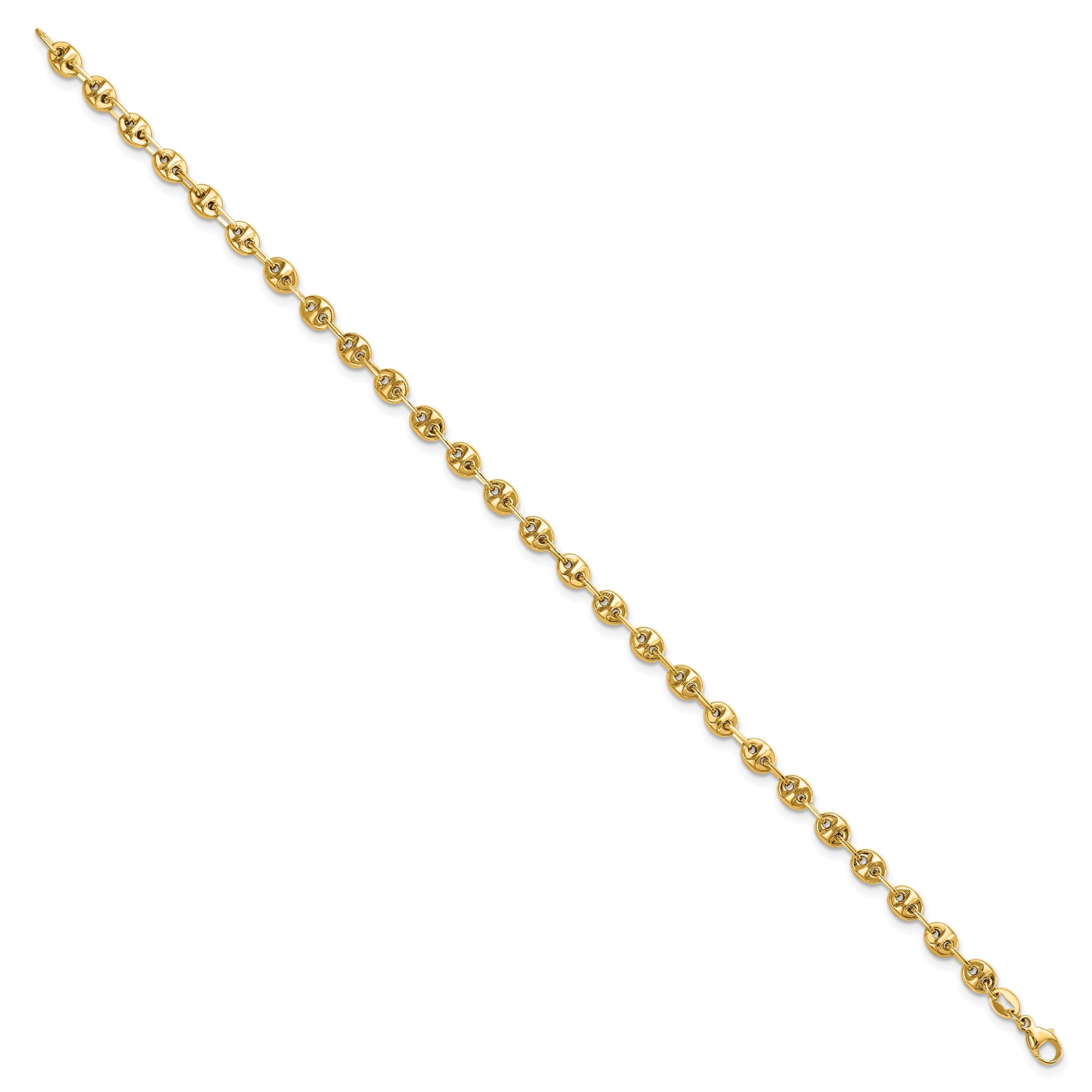14K Polished 4mm Fancy Link 7.5 inch Bracelet