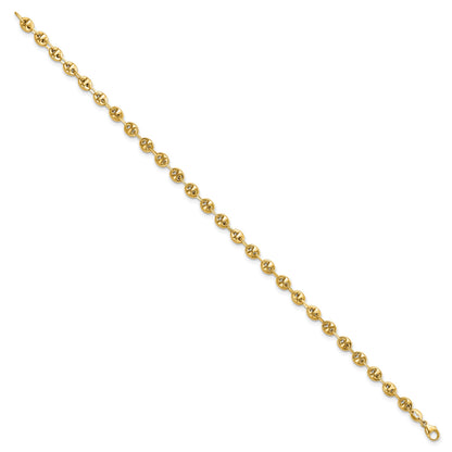 14K Polished 4mm Fancy Link 7.5 inch Bracelet