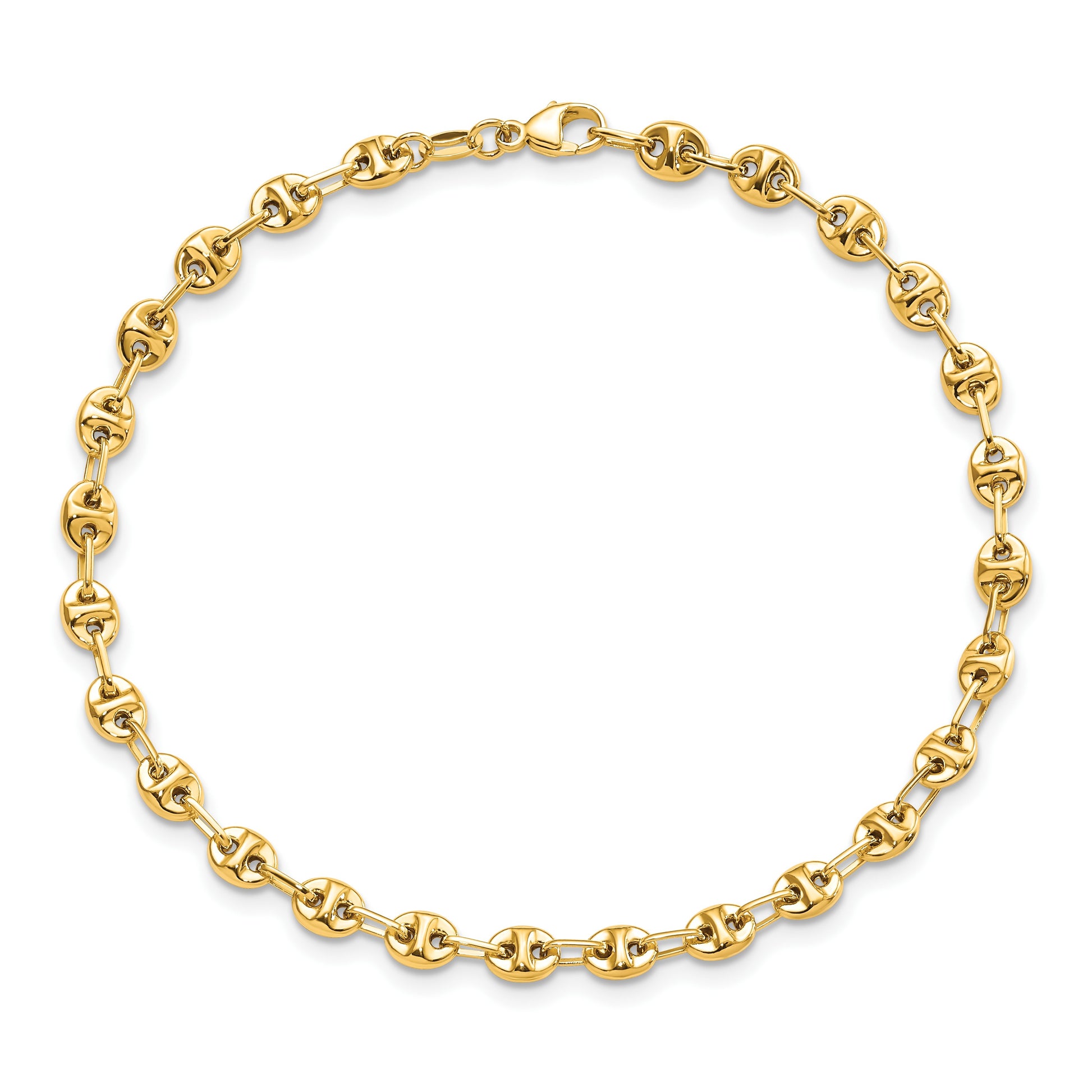 14K Polished 4mm Fancy Link 7.5 inch Bracelet