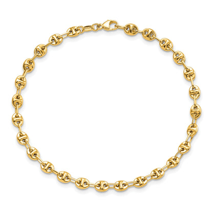14K Polished 4mm Fancy Link 7.5 inch Bracelet