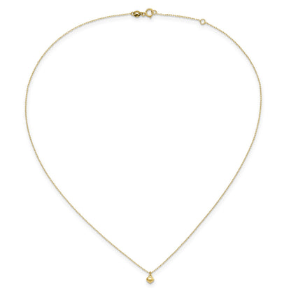 14k Polished Tiny Puffed Heart Pendant 16.5 inch Necklace