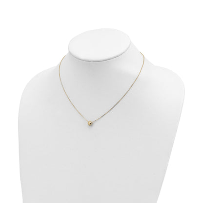 14k Polished Puffed Sun 16.5 inch Necklace