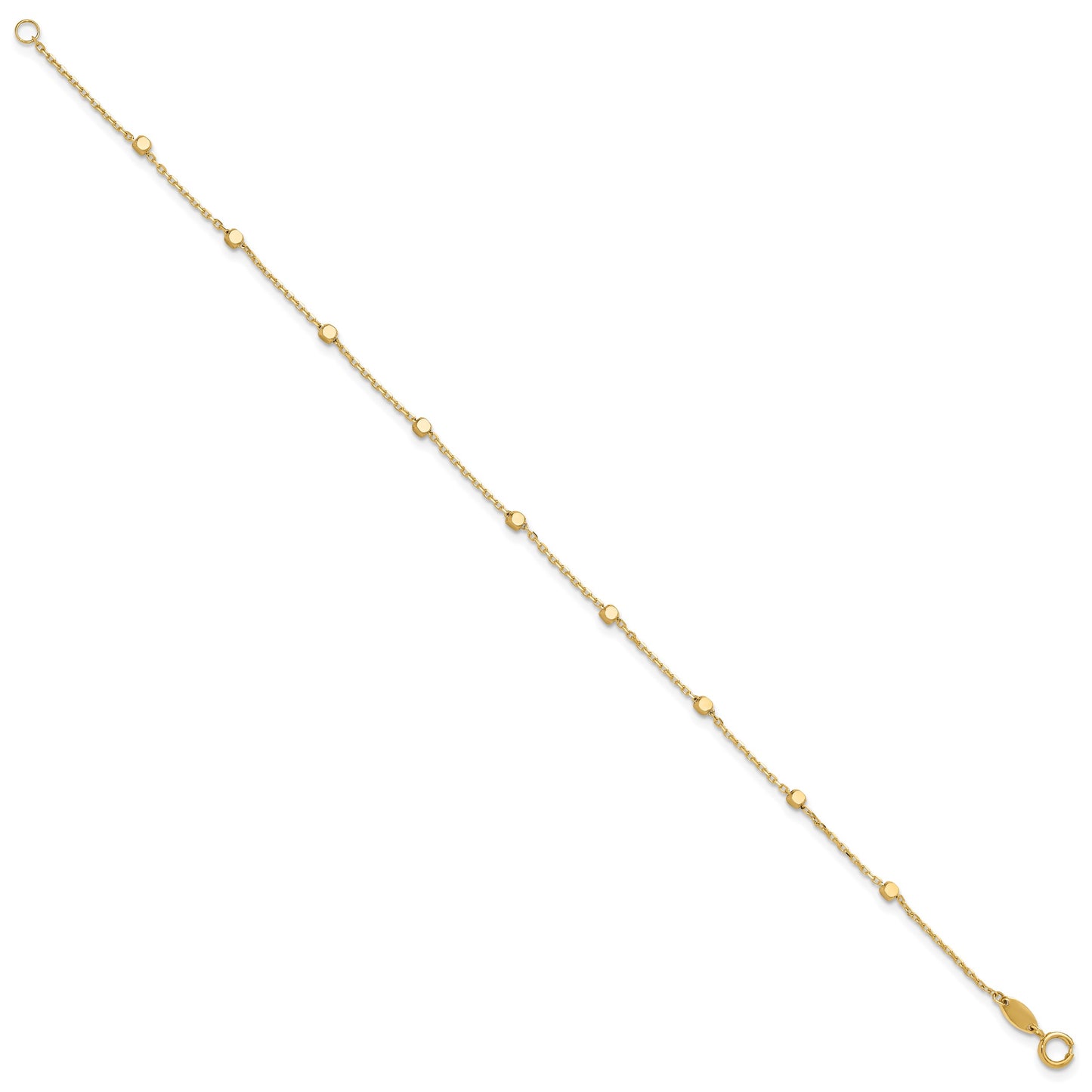 14K Polished Cube Stations 7.75 inch Bracelet