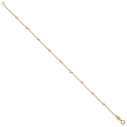 14K Polished Cube Stations 7.75 inch Bracelet