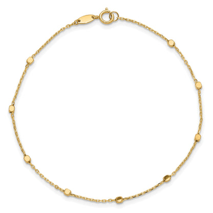 14K Polished Cube Stations 7.75 inch Bracelet