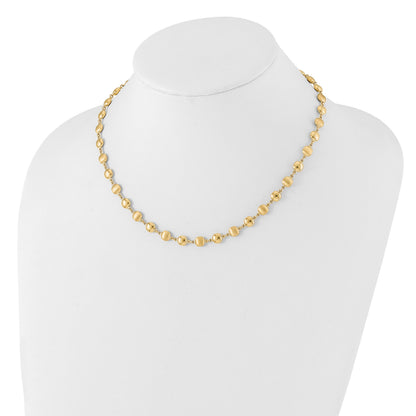 14K Polished and Satin 5.5mm Puffed Circles 17.75 inch Necklace