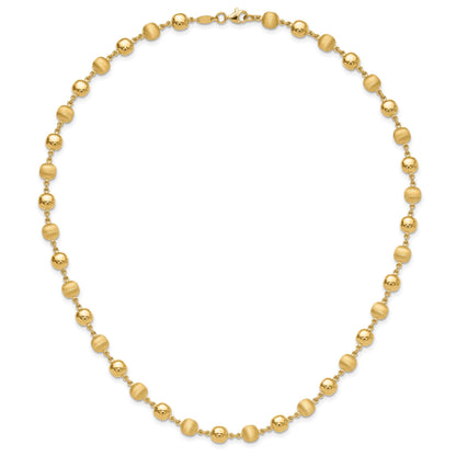 14K Polished and Satin 5.5mm Puffed Circles 17.75 inch Necklace