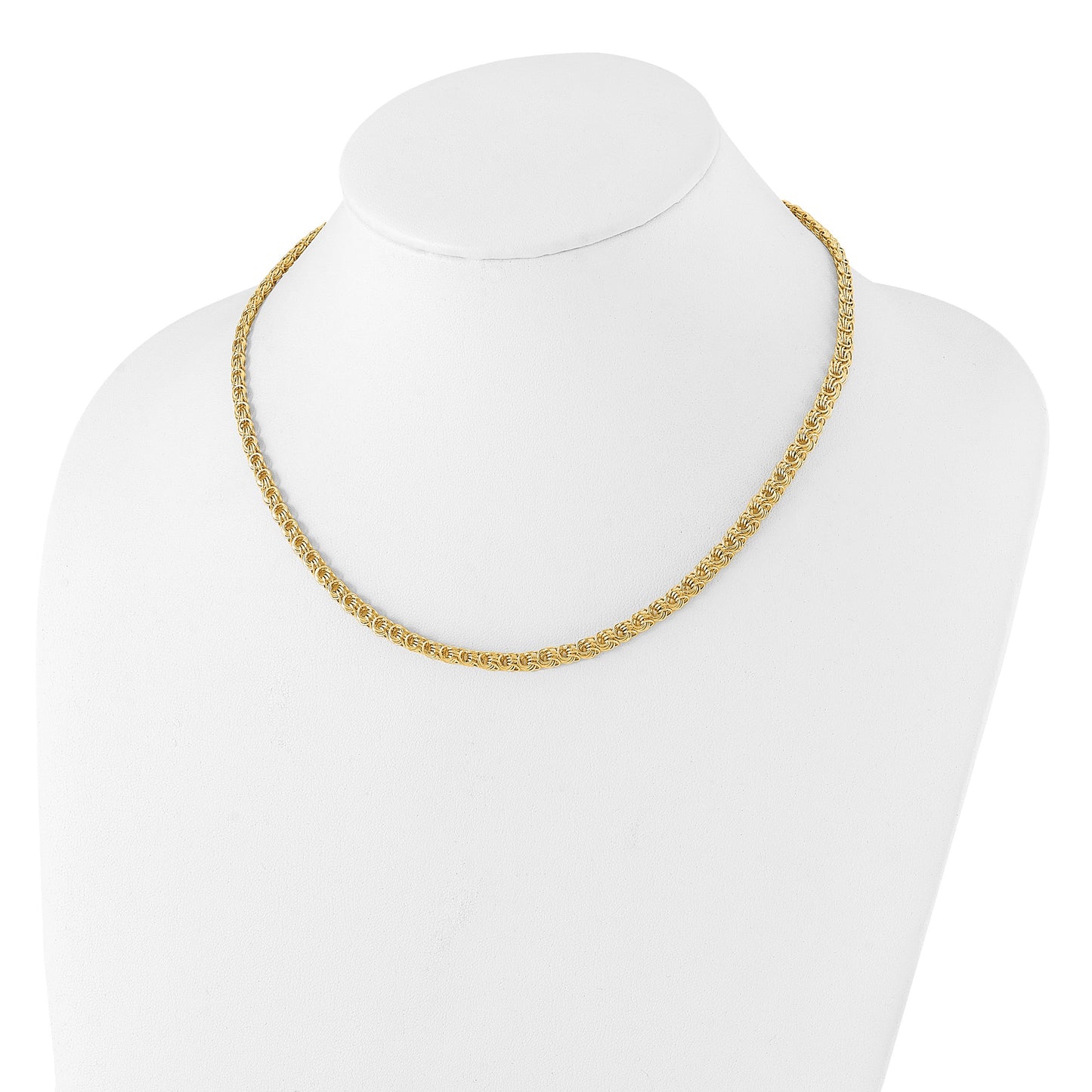 14K Polished 5.3mm Fancy Triple Link 18 inch Necklace