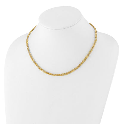 14K Polished 5.3mm Fancy Triple Link 18 inch Necklace