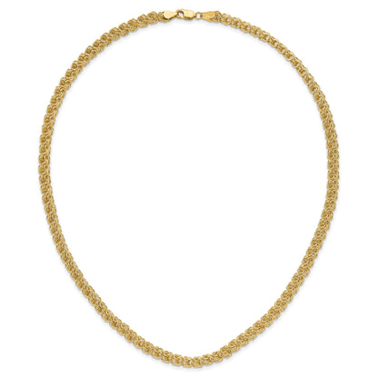 14K Polished 5.3mm Fancy Triple Link 18 inch Necklace