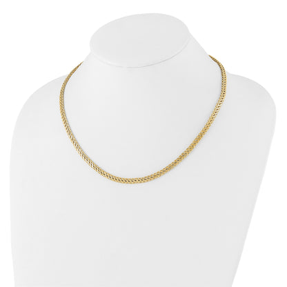 14K Polished 4.5mm Fancy Diamond-cut Link 18 inch Necklace