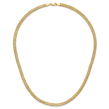14K Polished 4.5mm Fancy Diamond-cut Link 18 inch Necklace