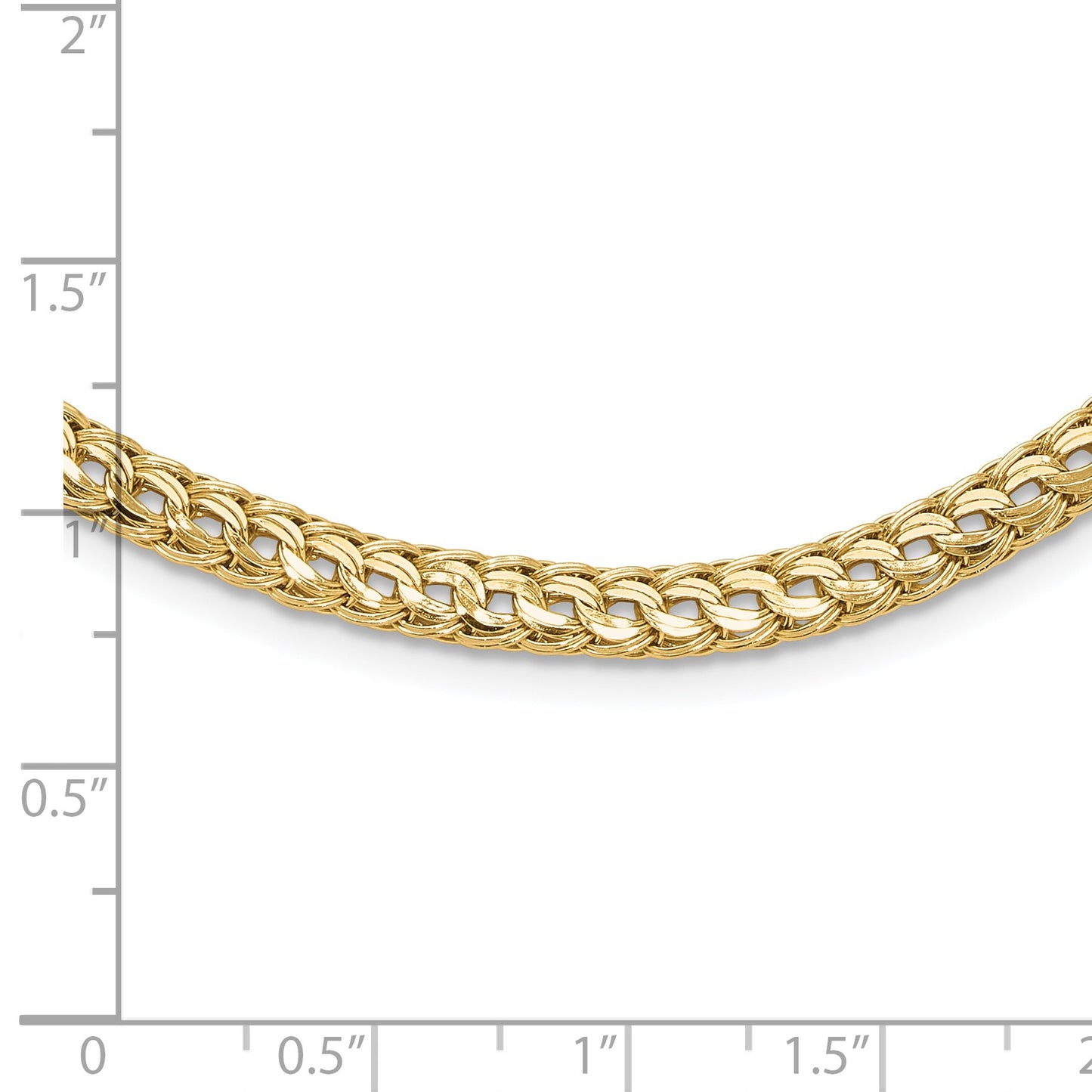 14K Polished 4.5mm Fancy Diamond-cut Link 18 inch Necklace