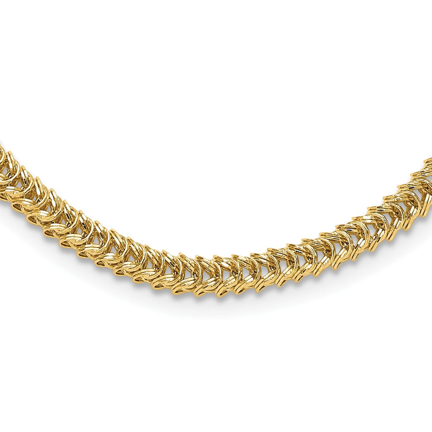 14K Polished 3.7mm Fancy Link 18 inch Necklace