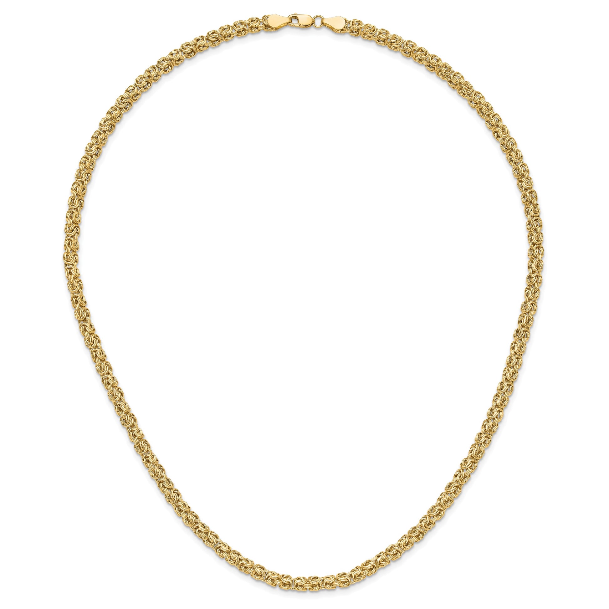 14K Polished 4.25mm Fancy Byzantine Link 18 inch Necklace