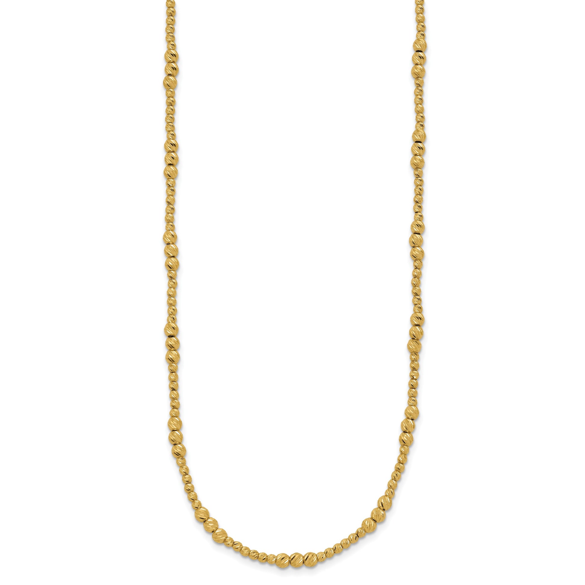 14K Diamond-cut Beaded 18 inch Necklace