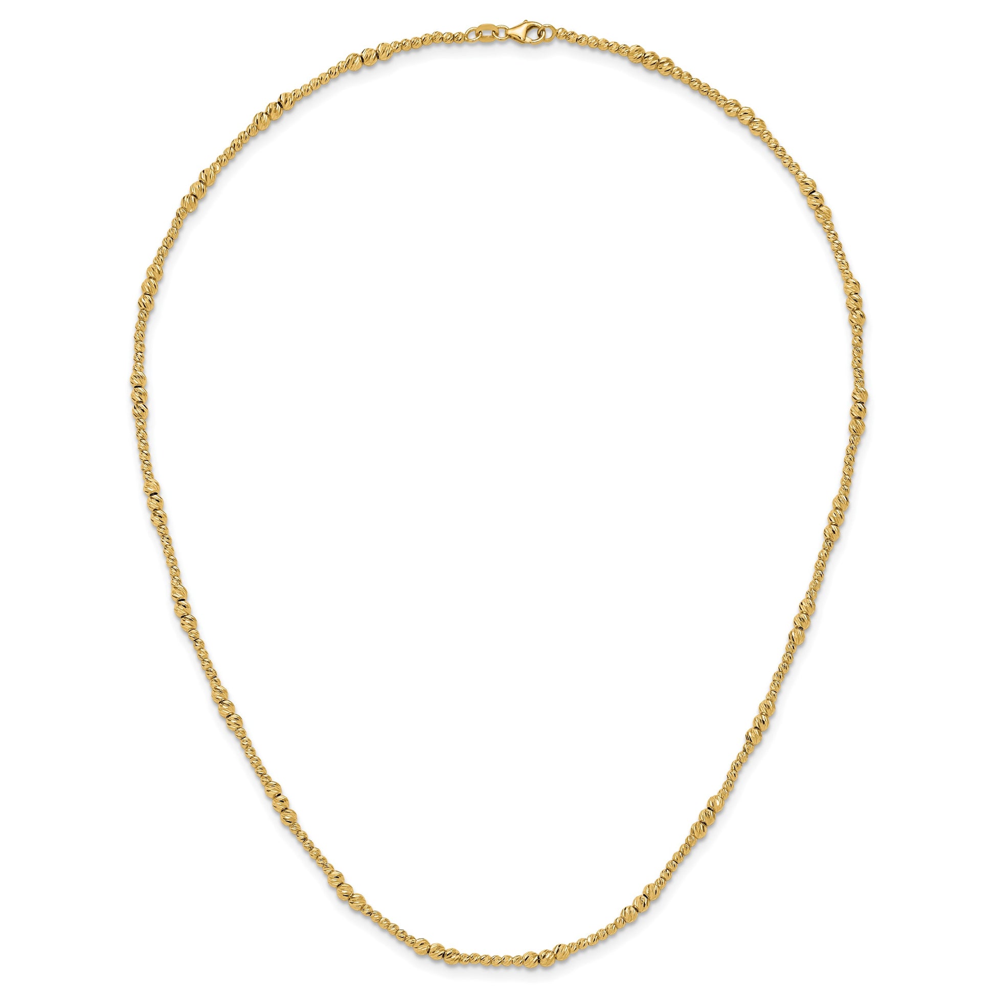 14K Diamond-cut Beaded 18 inch Necklace