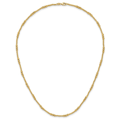 14K Diamond-cut Beaded 18 inch Necklace