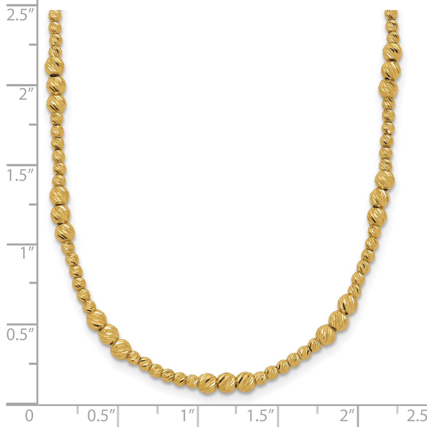 14K Diamond-cut Beaded 18 inch Necklace