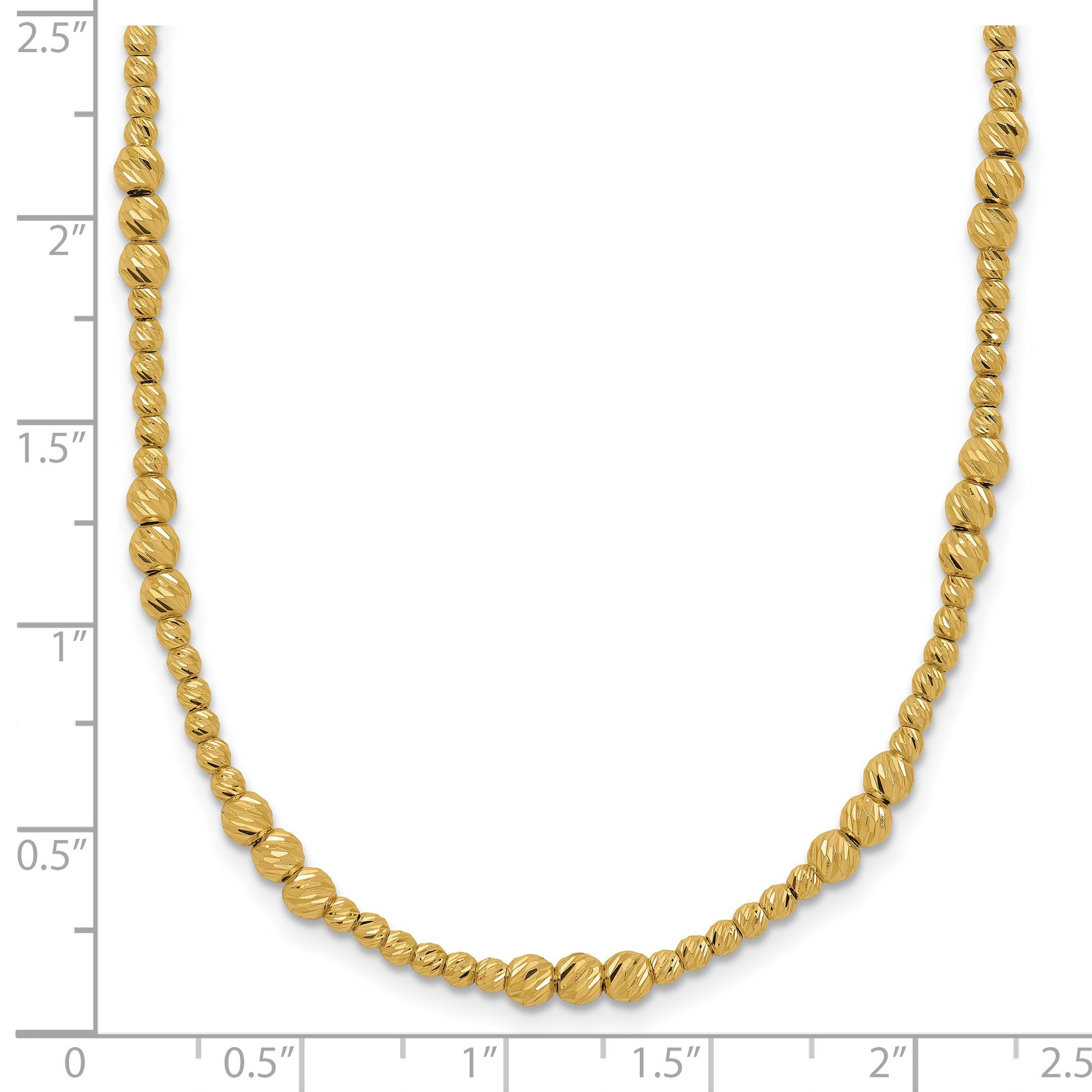 14K Diamond-cut Beaded 18 inch Necklace
