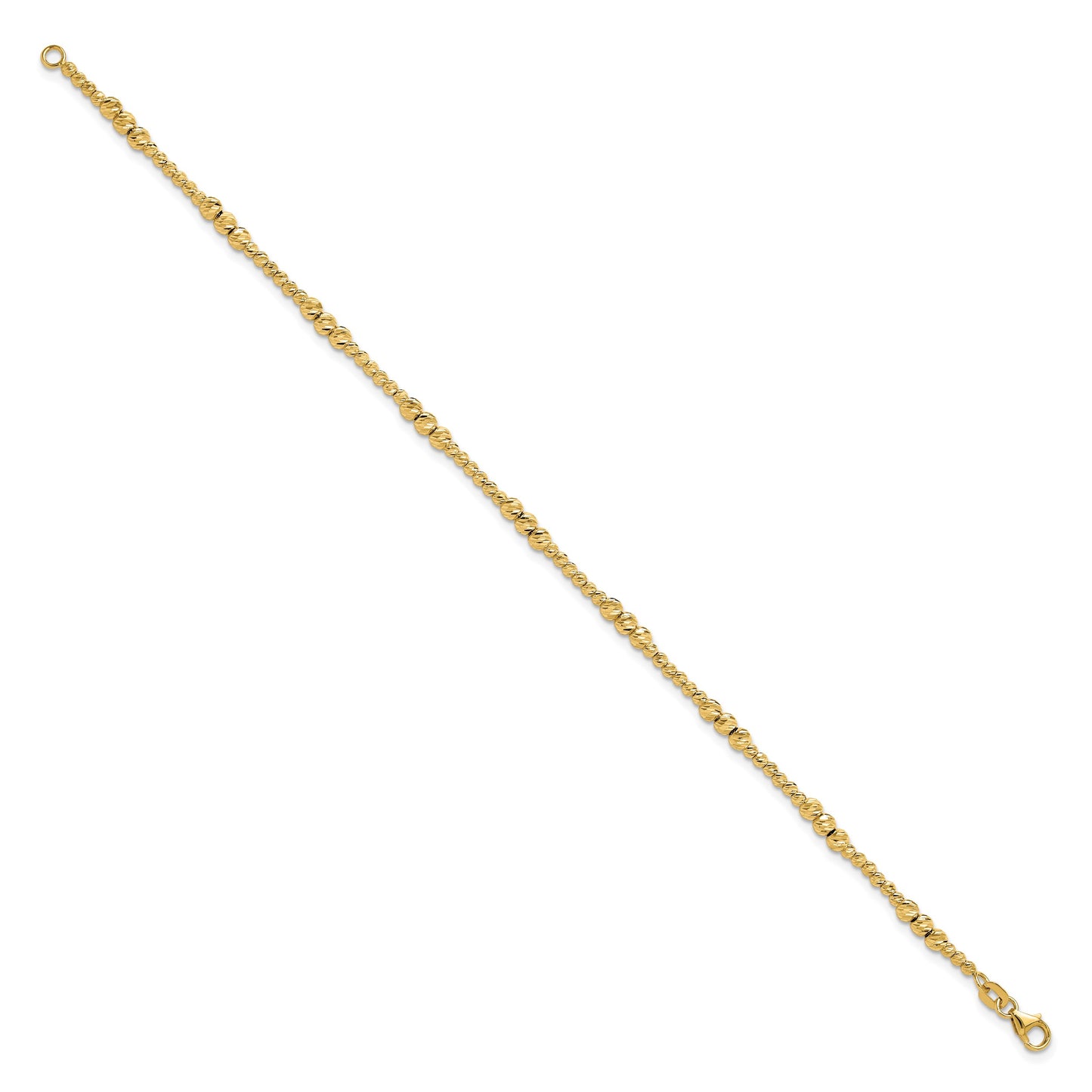 14K Diamond-cut Beaded 7.5 inch Bracelet