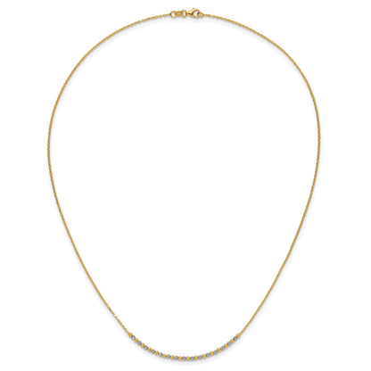 14K Two-tone Diamond-cut Beaded 18 inch Necklace