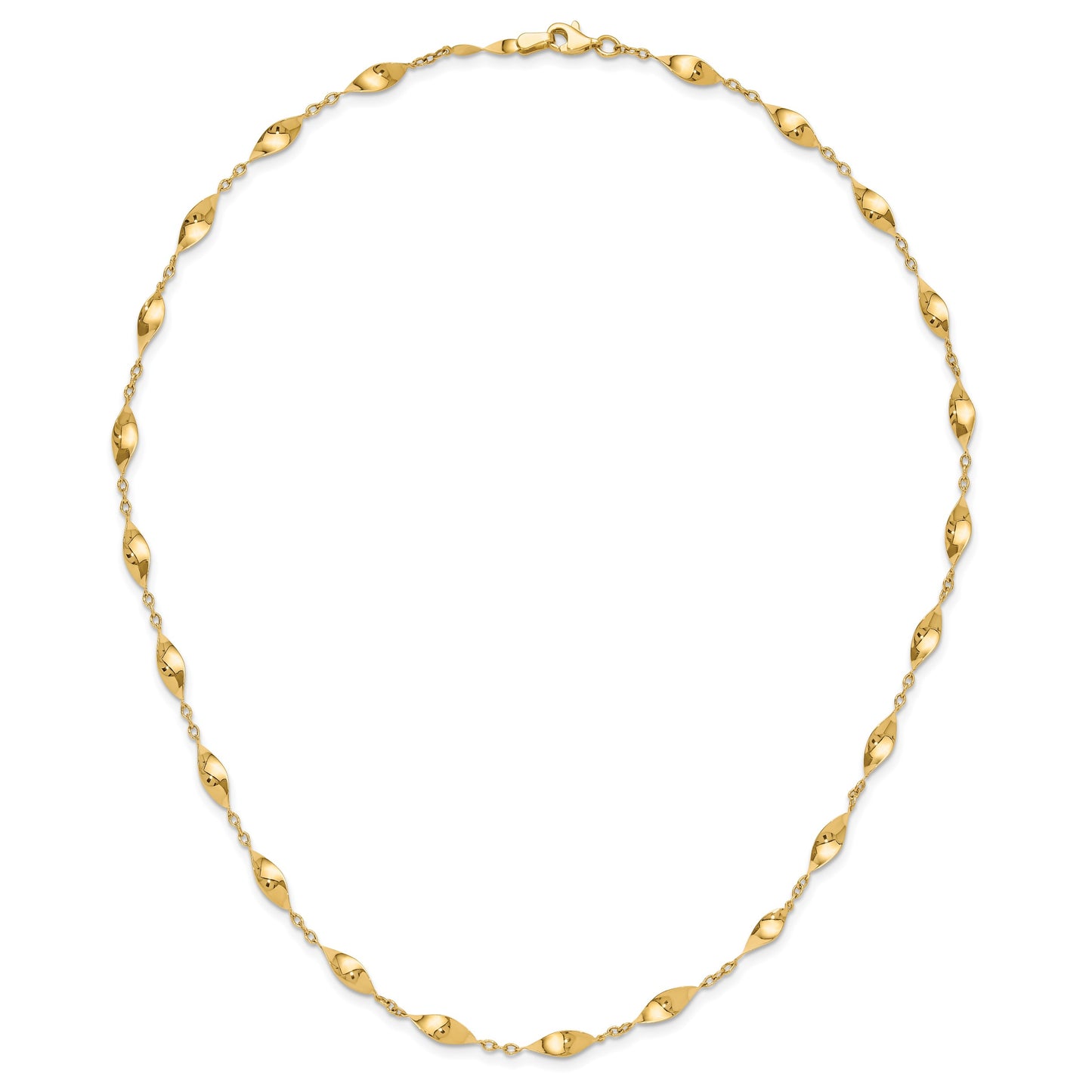 14K Polished Fancy Twisted Links 18 inch Necklace