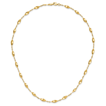 14K Polished Fancy Twisted Links 18 inch Necklace