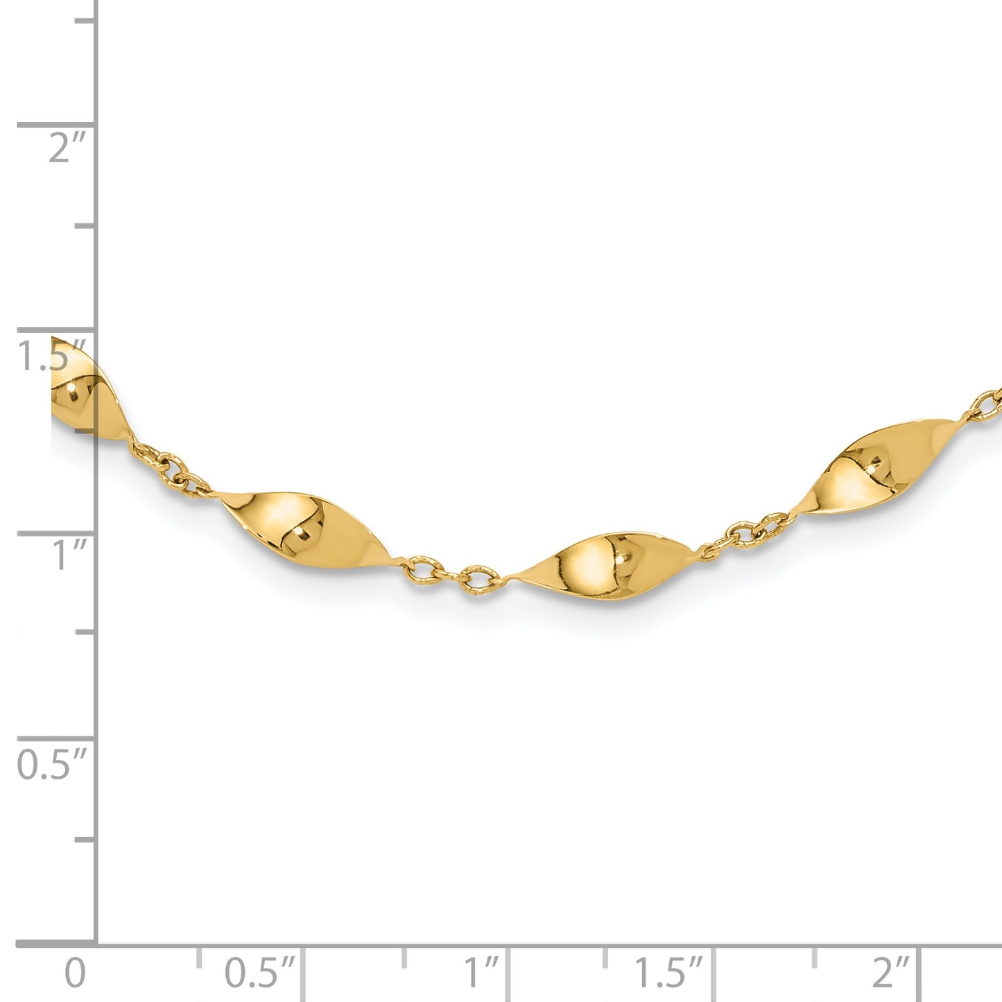 14K Polished Fancy Twisted Links 18 inch Necklace