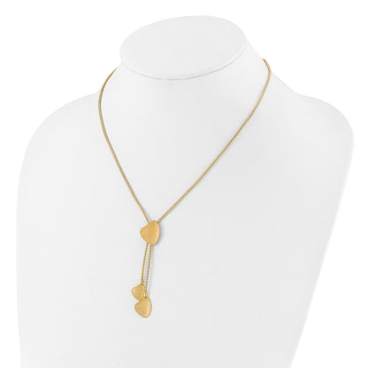 14k Fancy Satin Drop Dangle 17 inch Y-Necklace Plus 2 inch Extender
