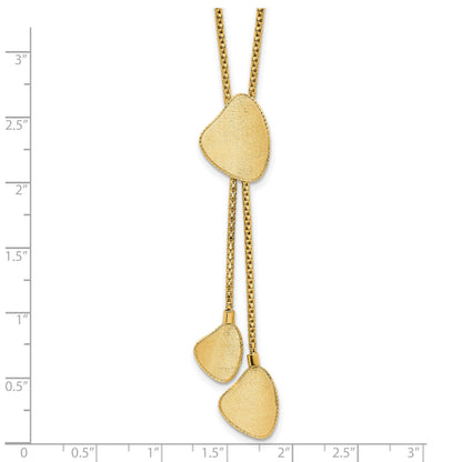 14k Fancy Satin Drop Dangle 17 inch Y-Necklace Plus 2 inch Extender