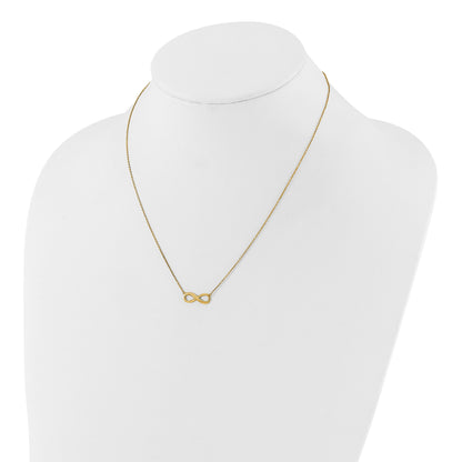14k Polished Infinity Symbol 16.5 inch Necklace Plus 1 inch Extender