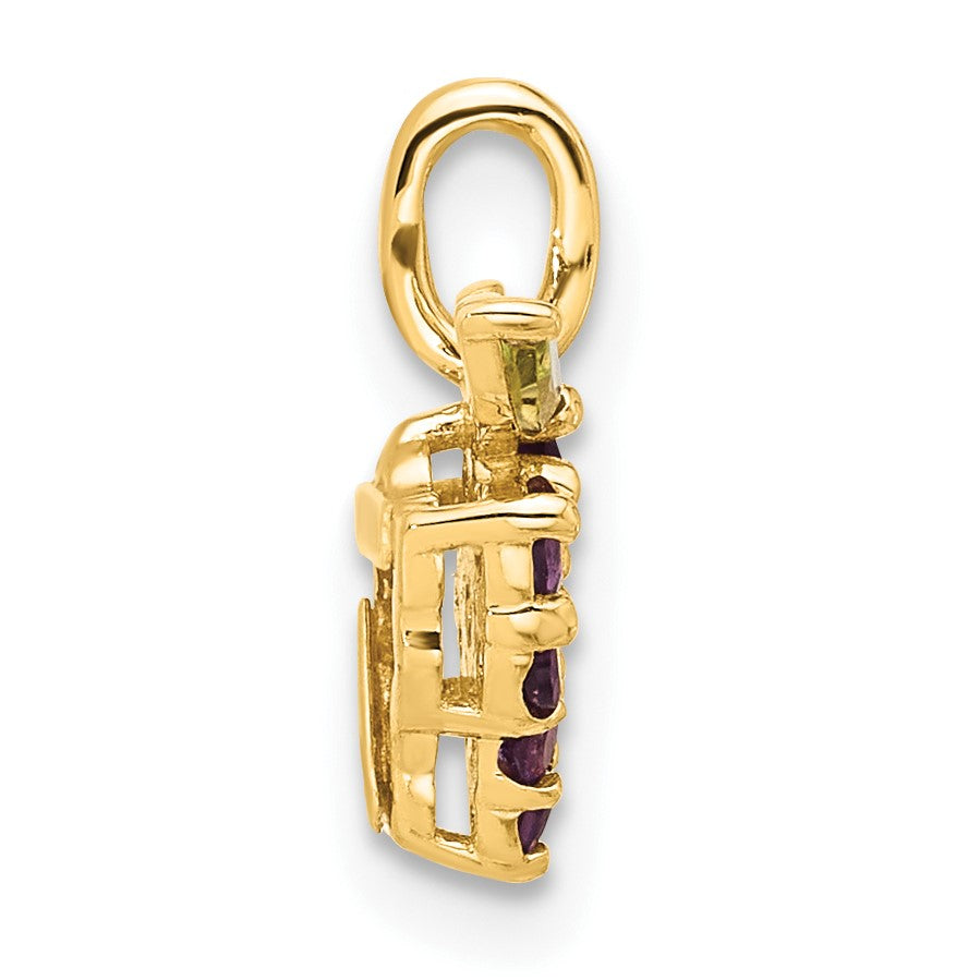 14K Amethyst and Peridot Grapes Pendant