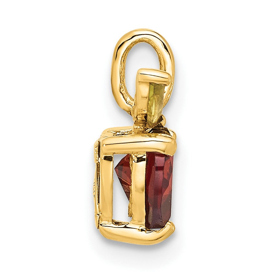 14K Heart-shaped Garnet and Peridot Apple Pendant