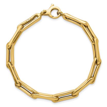 14k Polished 5.7mm Fancy Long Link 7.5 inch Bracelet