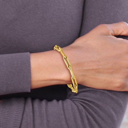 14k Polished 5.7mm Fancy Long Link 7.5 inch Bracelet